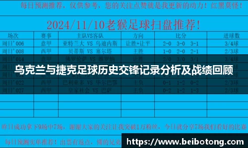 乌克兰与捷克足球历史交锋记录分析及战绩回顾